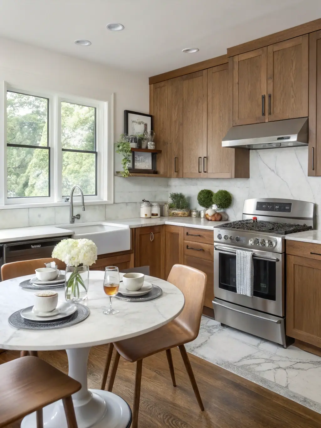 A neatly organized and clean shared kitchen space, emphasizing the importance of cleanliness in shared living.